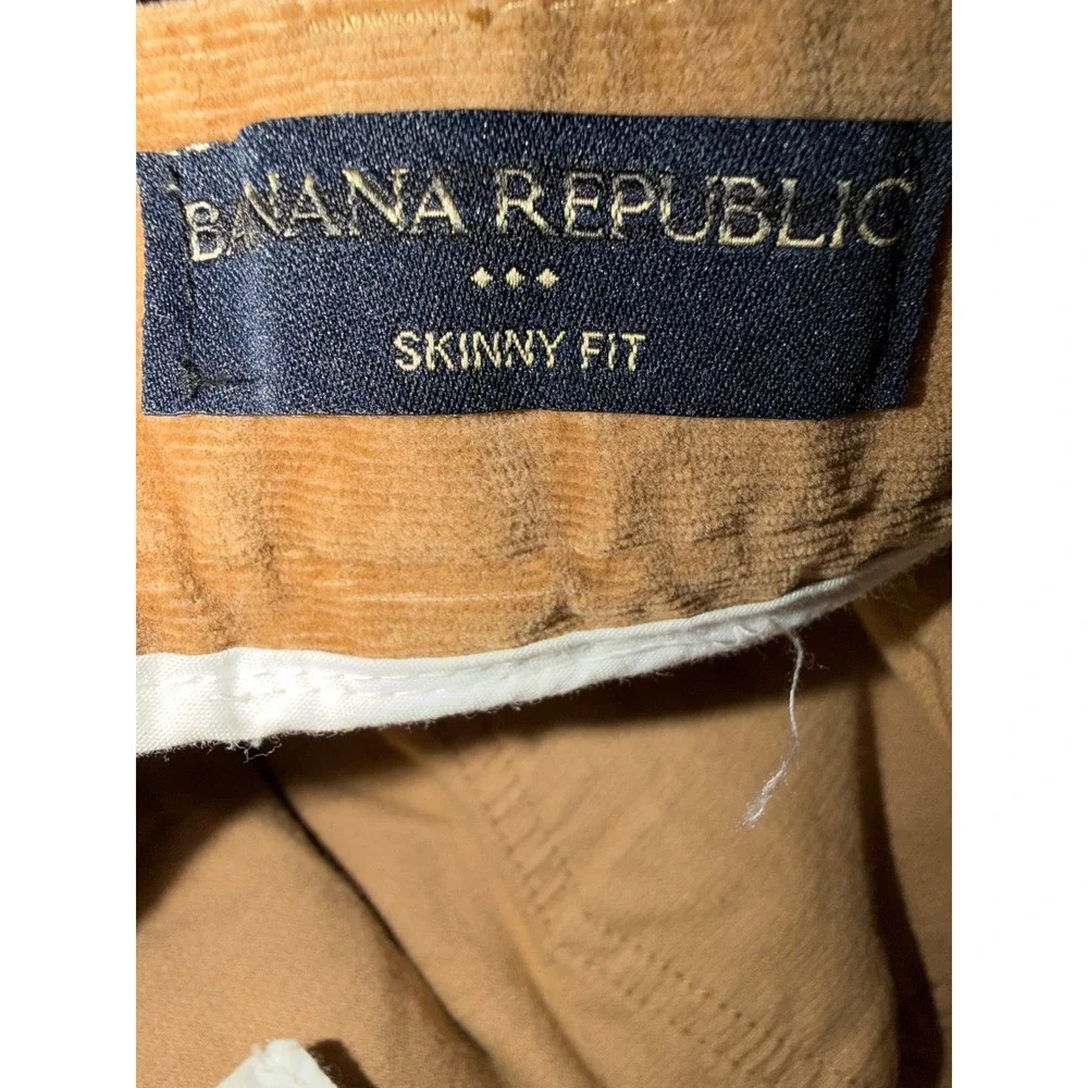 Banana Republic Skinny Fit Corduroy Pant camel academia men Brown Trousers 36x32